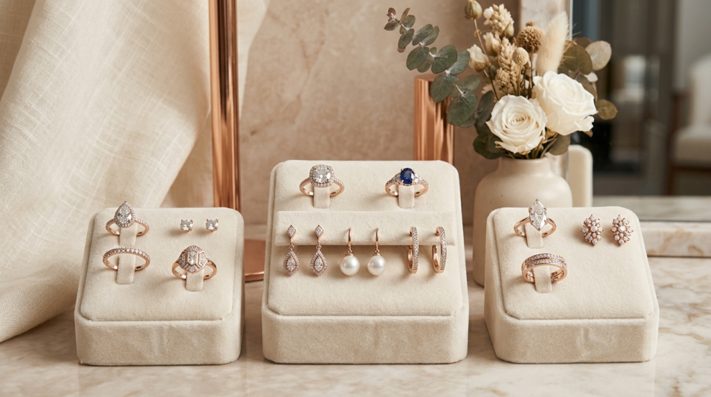 Curated jewelry collection display for special occasions, co